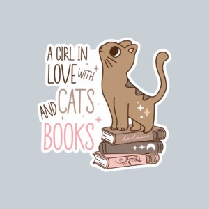 Naklejka pojedyncza Książkara/Koty (10012)