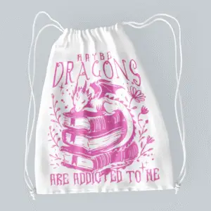 Torba bawełniana "Dragons" różowy