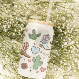 Szklanka 550 ml z bambusowym wieczkiem "Cowboy"