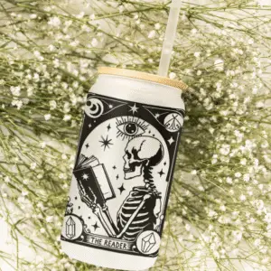 Szklanka 550 ml z bambusowym wieczkiem "The Reader"