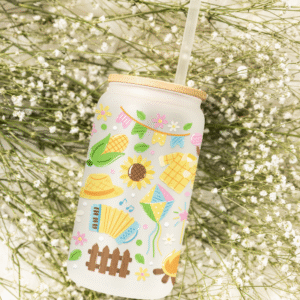 Szklanka 550 ml z bambusowym wieczkiem "Festa"