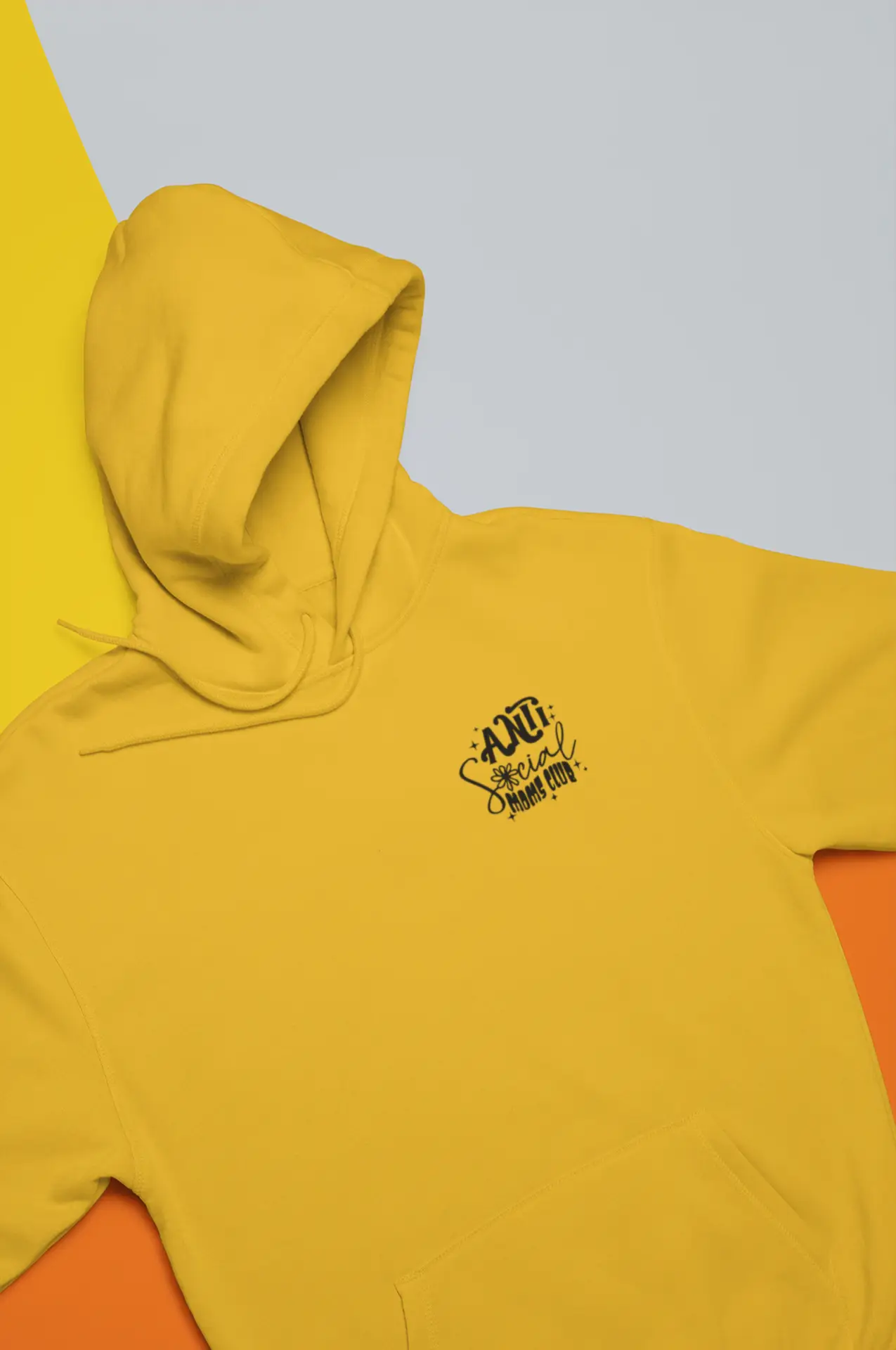 Bluza z kapturem z nadrukiem "Anti-social moms club" - obrazek 2