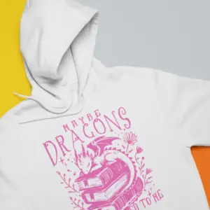Bluza z kapturem z nadrukiem "Dragons" różowy