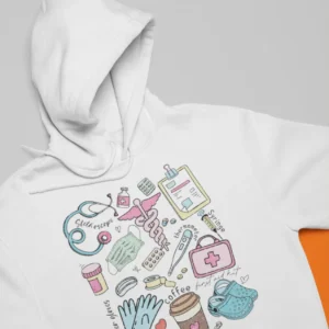 Bluza z kapturem z nadrukiem Nurse (10007)