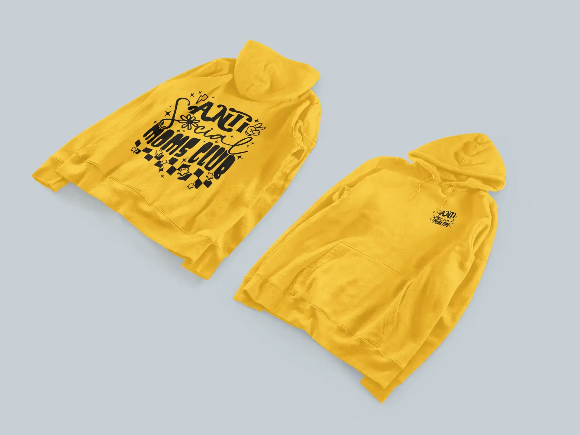 Bluza z kapturem z nadrukiem "Anti-social moms club"