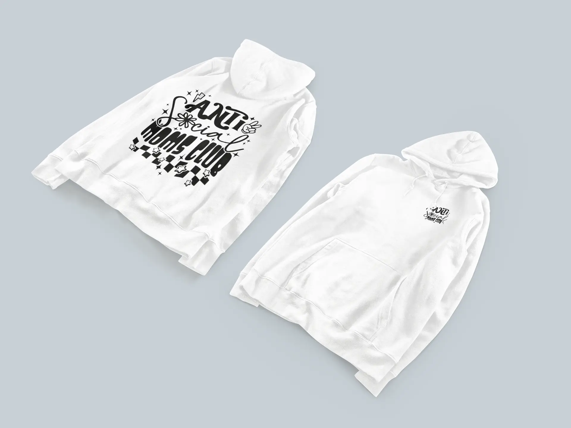 Bluza z kapturem z nadrukiem "Anti-social moms club" - obrazek 5