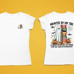 Koszulka z nadrukiem "Haunted by my TBR"