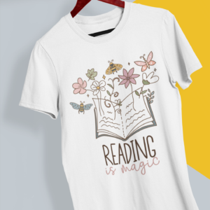 Koszulka z nadrukiem "Reading is magic"