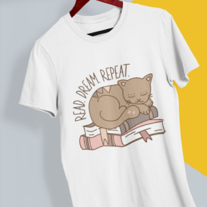 Koszulka z nadrukiem "Read. Dream. Repeat"