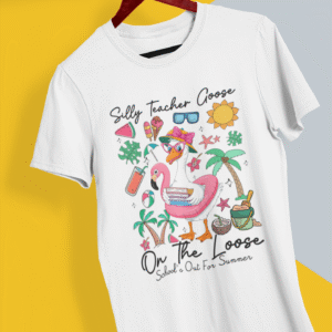 Koszulka z nadrukiem "Silly Teacher Goose"