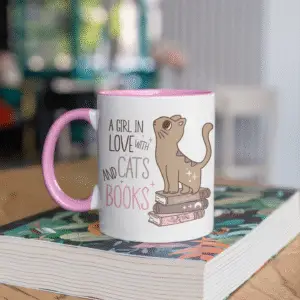 Kubek z nadrukiem "Cats and Books"