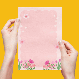 Notes z wyrywanymi kartkami A5 "Różowe kwiaty"