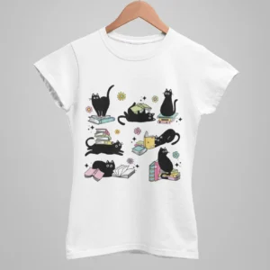 Koszulka z nadrukiem Koty/Książkara (20008)