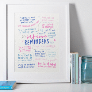 Plakat afirmacyjny Self-love Reminders